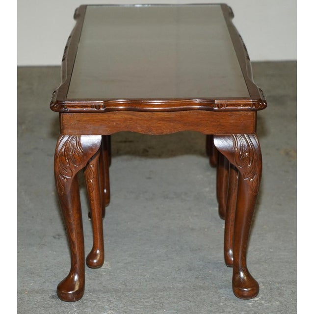 Flamed Hardwood Nesting Tables, Set of 3 For Sale - Image 12 of 17
