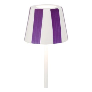Zafferano Ceramic Lilac Striped Shade for Poldina Micro Lido Lamp For Sale