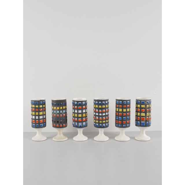Ceramic Orangeade Service with Pitcher and Mazagrans by Roger Capron, 1950s, Set of 7 For Sale - Image 8 of 12