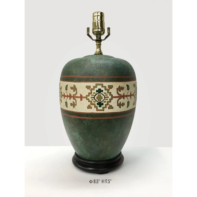 Vintage Hand Painted Ginger Jar Lamp For Sale - Image 4 of 5