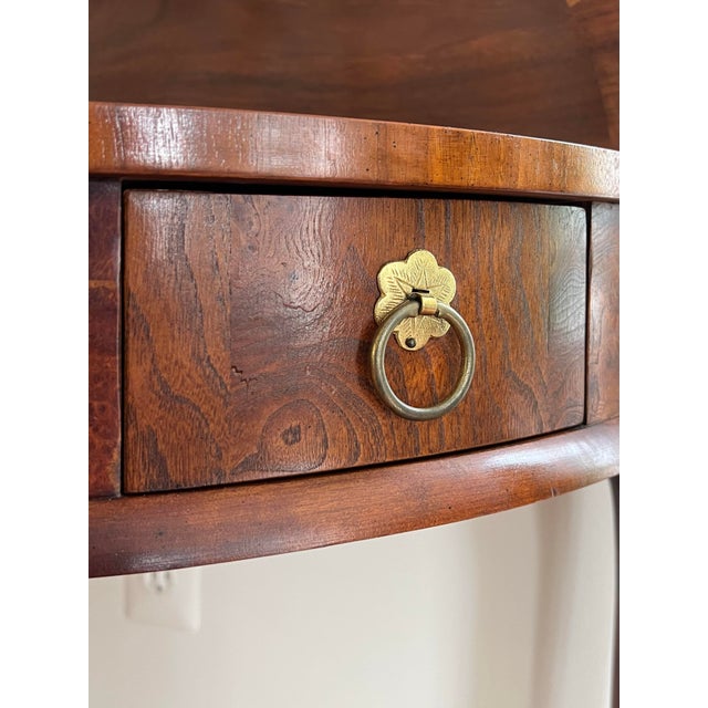 Wood Baker Furniture Georgian Style Mahogany Demilune Card Table For Sale - Image 7 of 12