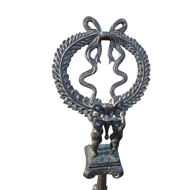 1990s Maitland Smith Bronze Neo Classical Sheet Music Stand Cherubs Statue Sculpture For Sale - Image 9 of 14