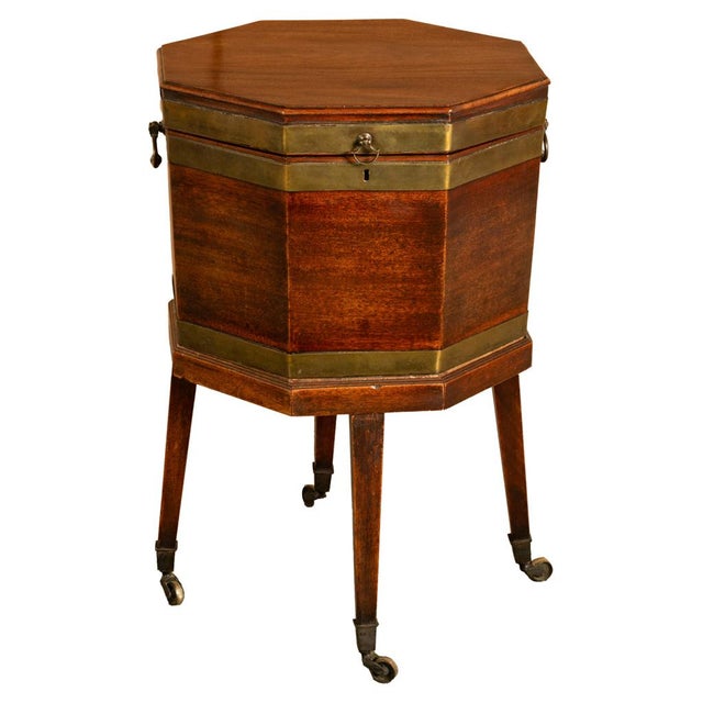 Antique 18th Century Georgian Mahogany & Brass Bound Wine Cooler Cellarette 1780 For Sale - Image 14 of 17