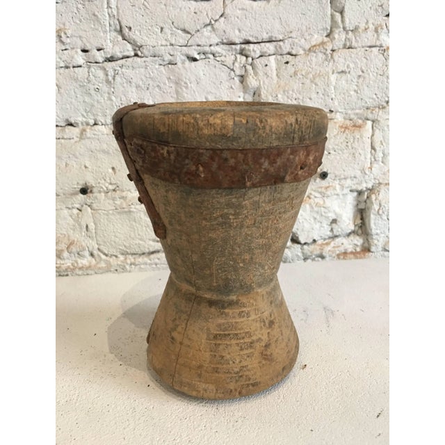Mid 19th Century 19th Century Small Wooden/Metal Mortar From Yemen/Saudi Border For Sale - Image 5 of 10