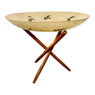 24” MCM Fiberglass Spring Serving Bowl With Folding Legs For Sale