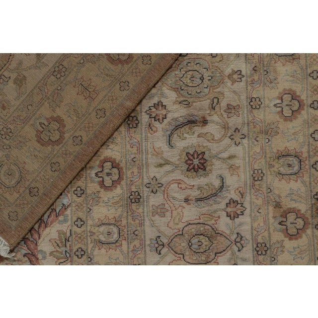 Rug & Kilim’s Persian Tabriz Style Rug in Rust, Brown and Blue Floral Pattern For Sale In New York - Image 6 of 7
