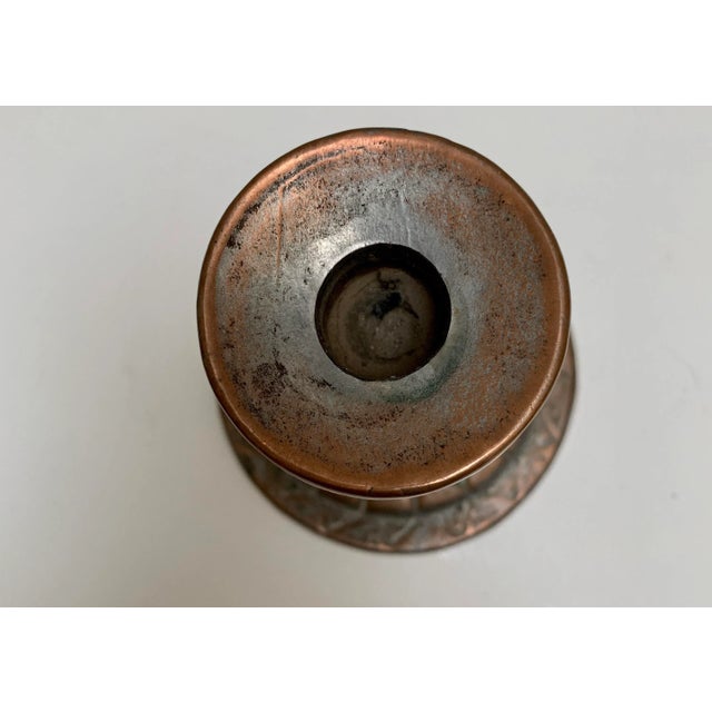 Copper Vintage Copper Pewter Forged Candleholder For Sale - Image 8 of 9