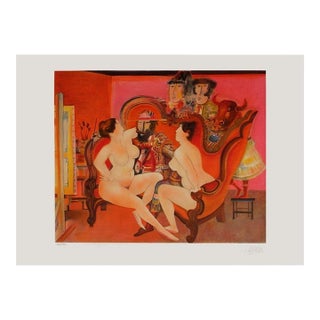 1990 Blasco Mentor Les Deux Modèles Signed Lithograph For Sale