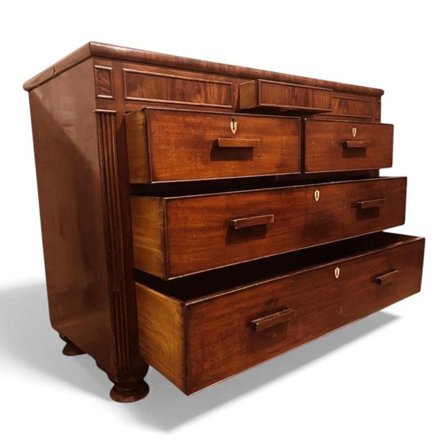 Antique Mahogany Chest of Drawers with Secret Compartment, 19th Century For Sale - Image 3 of 11
