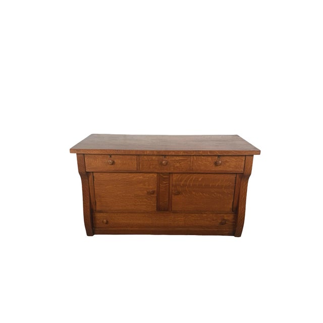 Antique Quarter-Sawn Oak Sideboard For Sale - Image 9 of 18