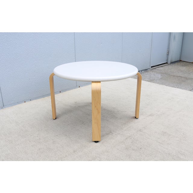 Off-white Scandinavian Modern Style Plover 30 Inch Round Coffee/Occasional Table by TMC For Sale - Image 8 of 18