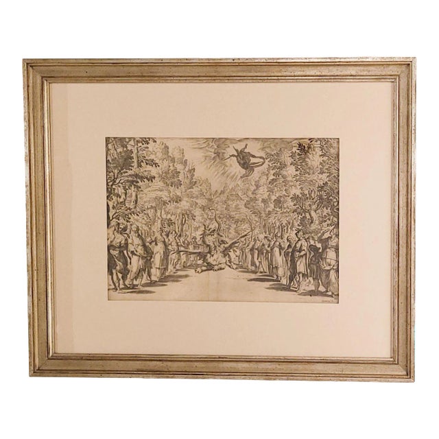 Agostino Carracci Engraving of Stage Set for the Marriage of Ferdinand De Medici and Christine of Lorraine in Florence 1589s. For Sale
