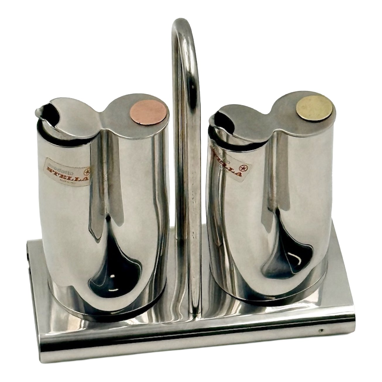 Italian Stainless Steel Table Condiment Set by Stella for Metallurgica ...