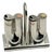 Italian Stainless Steel Table Condiment Set by Stella for Metallurgica Lux, 1970s, Set of 6 For Sale