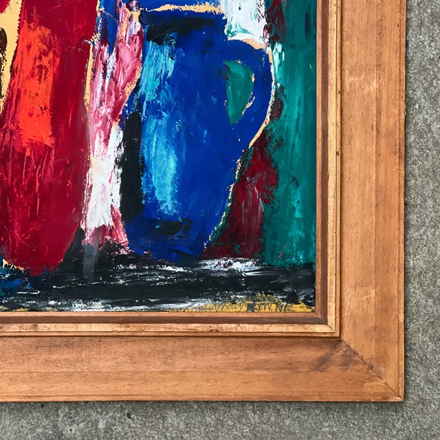 Blue Andre Van Der Vossen, Mid-Century Abstract Composition, 1960s, Mixed Media on Paper For Sale - Image 8 of 9