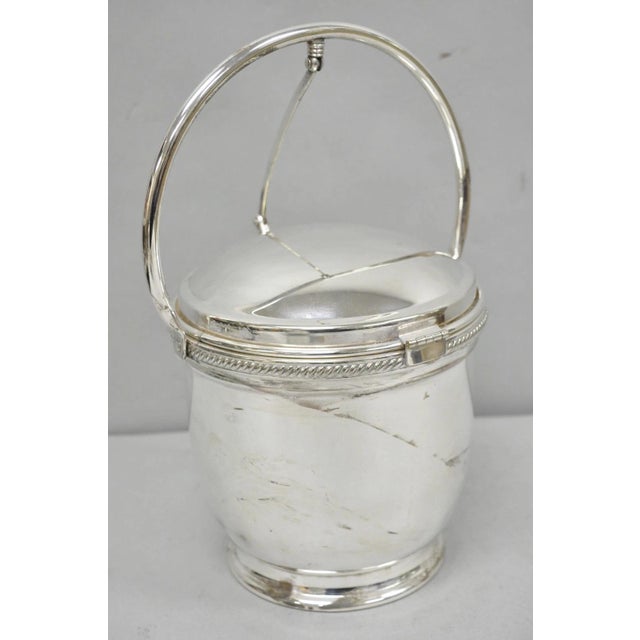 Silver Vintage Victorian Silver Plated Reticulating Hinge Ice Bucket W/ "B" Monogram For Sale - Image 8 of 18