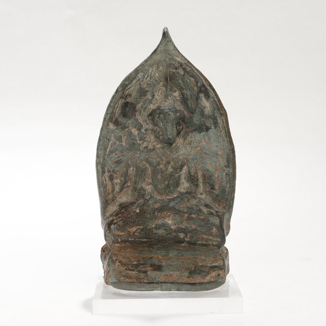 Ancient Gandharan Large Bronze Figural Seated Buddha Tsatsa Casting Mold For Sale In Philadelphia - Image 6 of 13