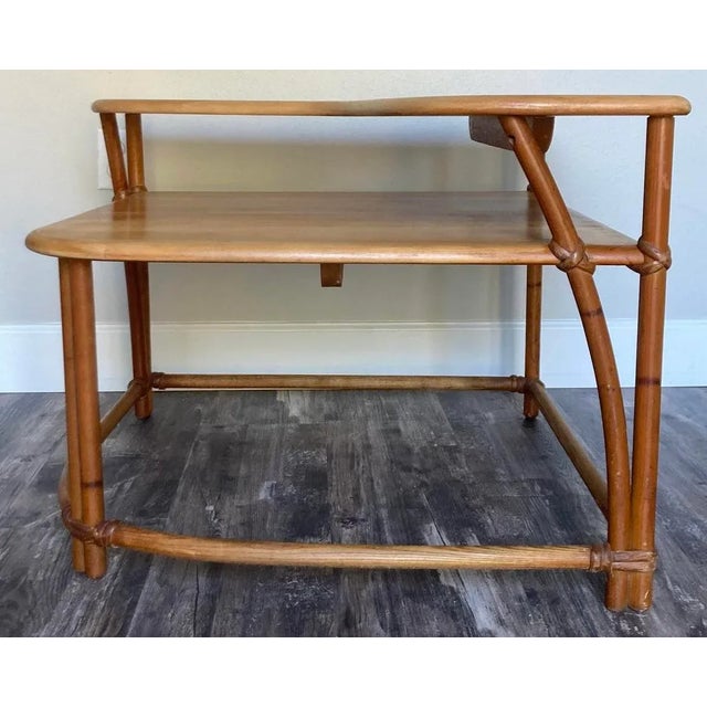 Mid-Century Modern 1940s Heywood Wakefield Bilevel Corner Table For Sale - Image 3 of 10