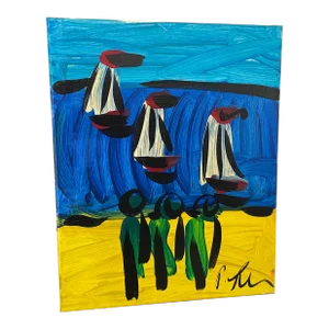 1970s Peter Keil Landscape Painting on Canvas