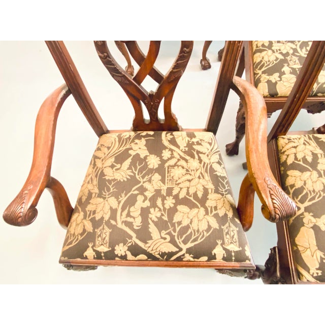 Onyx Late 19th Century Set of 8 Mahogany Chippendale Dining Chairs With 2 Armchairs For Sale - Image 8 of 12
