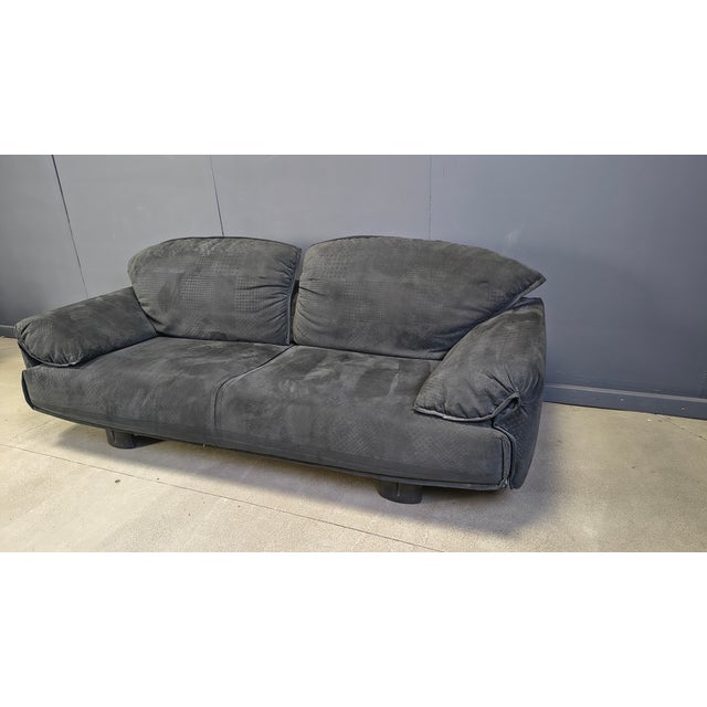 Gray Velvet Sofa from Saporiti Italia, 1980s For Sale - Image 8 of 14