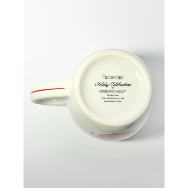 2010s Christopher Radko “Holiday Celebrations, Red Trim” 3 Porcelain Mugs For Sale - Image 5 of 5
