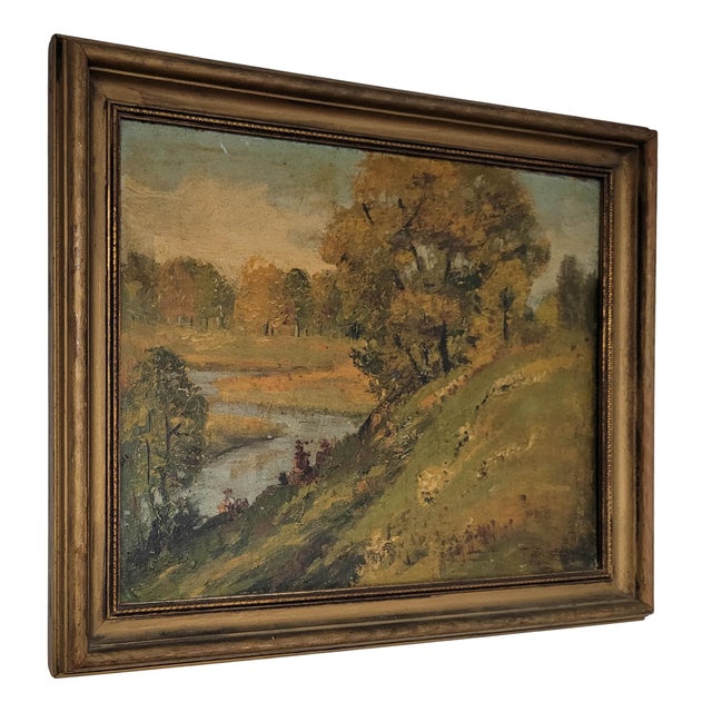 This oil-on-board landscape painting is the work of Ernest Fredericks (1877–1959), a well-regarded American Impressionist...