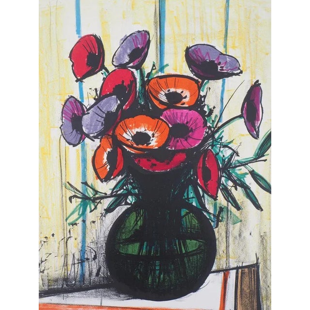 Modern Bernard Buffet, Anemones, Original Lithograph For Sale - Image 3 of 8