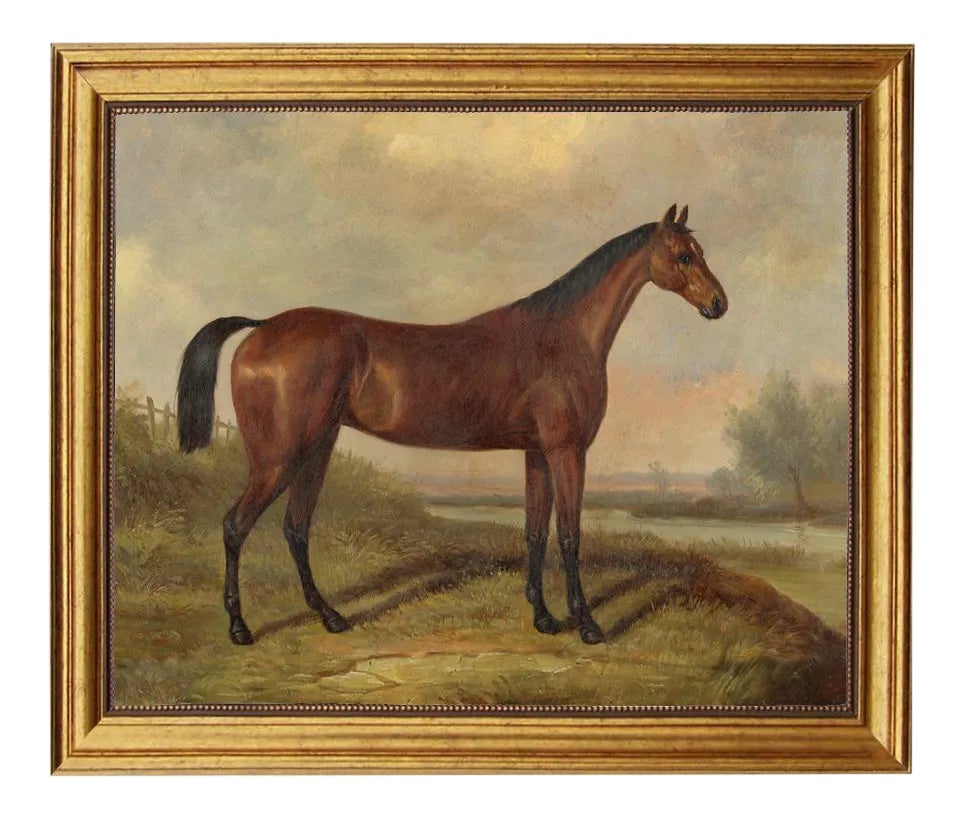 Folk Art Reproduction Oil Painting on Canvas in Solid Composite Frame by William Barraud