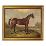 Folk Art Reproduction Oil Painting on Canvas in Solid Composite Frame by William Barraud For Sale