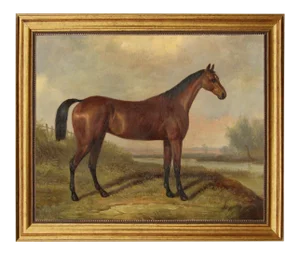 Folk Art Reproduction Oil Painting on Canvas in Solid Composite Frame by William Barraud