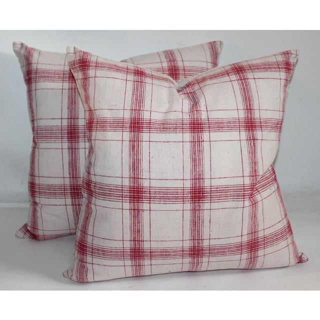 Red And White Striped Pillows A Pair Chairish