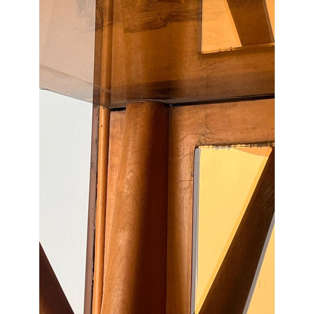 Coat Rack with Mirrored Sections and Glass Hat Shelf For Sale - Image 8 of 10