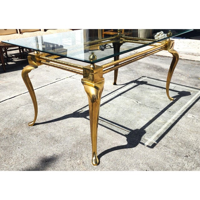 La Barge Brass Dining Table Desk 1970s For Sale In Miami - Image 6 of 16