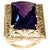 13.5 Carat Checker Board Amethyst Filigree Cocktail Ring in 14 Karat Yellow Gold For Sale - Image 15 of 18