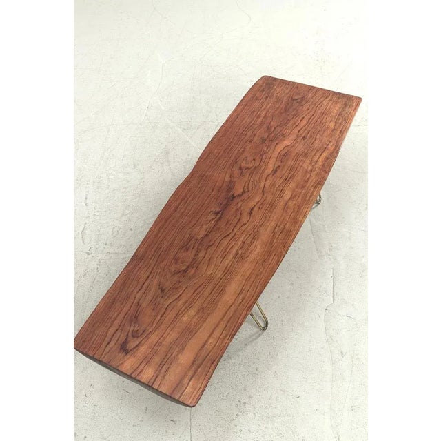Wooden Coffee Table with Brass Legs For Sale - Image 6 of 7