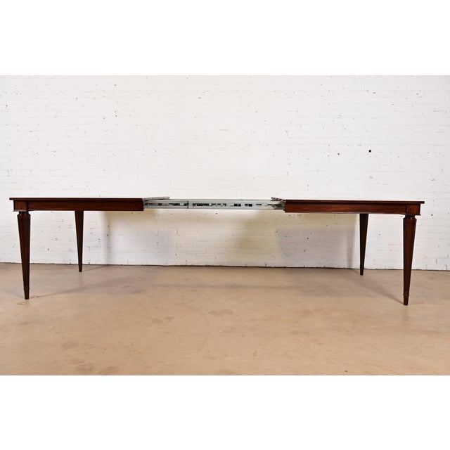 John Widdicomb French Regency Louis XVI Mahogany Extension Dining Table, Newly Refinished For Sale - Image 11 of 16