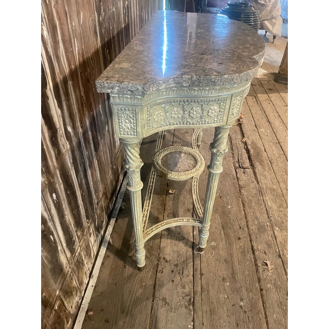 Painted Console Table With Stone Top For Sale - Image 13 of 14