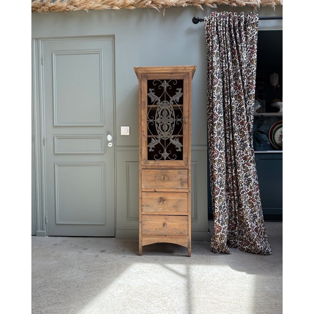 Column Storage Unit with Sculpted Metal Door, 1890s For Sale - Image 18 of 18