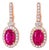 Late 20th Century 14K Pink Rose Gold Diamond Ruby Huggie Earrings, Pair For Sale