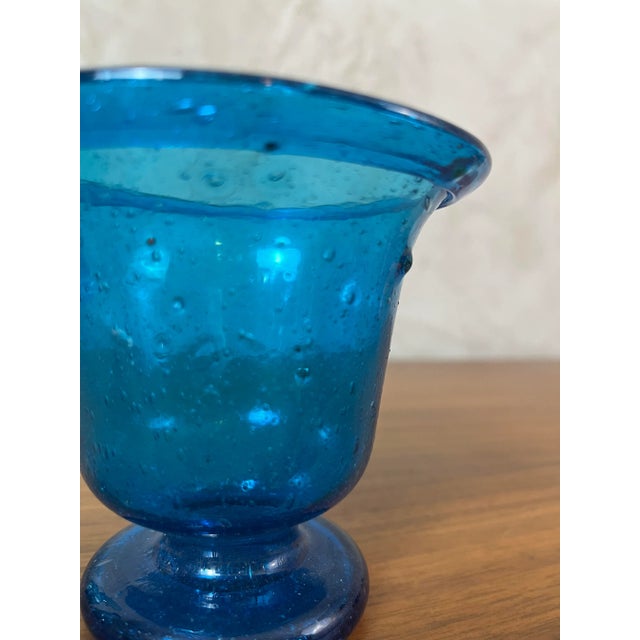 Glass Vintage Blue Cup, 1940s For Sale - Image 7 of 13