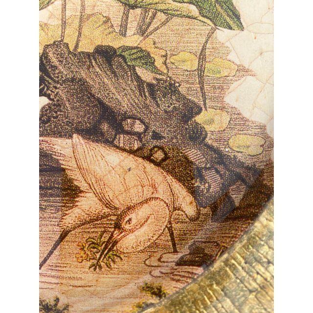 This is a vintage hand made chinoiserie decorated glass plate by lesley Roy. This plate has been reverse painted with...