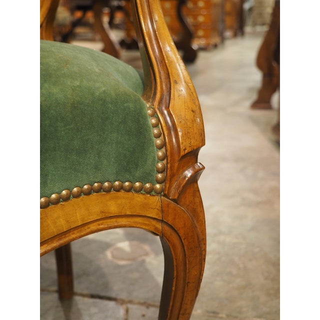 Wood Pair of Antique French Walnut Violin Back Fauteuils, Circa 1885 For Sale - Image 7 of 18