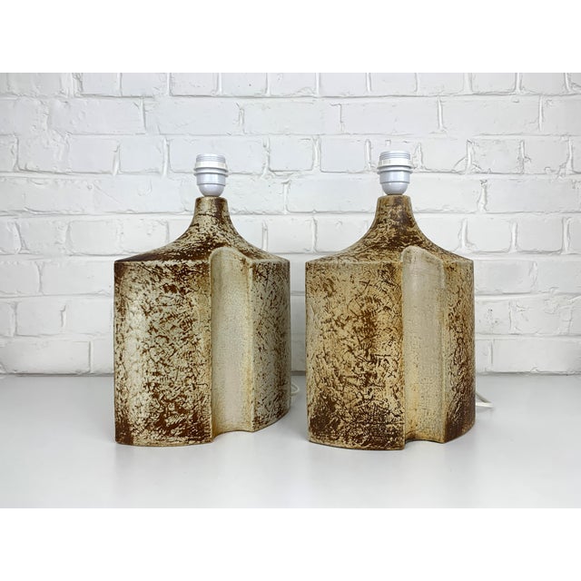 Large Danish Ceramic Table Lamps in Stoneware by Haico Nitzsche for Søholm Stentøj, 1960s, Set of 2 For Sale - Image 13 of 17