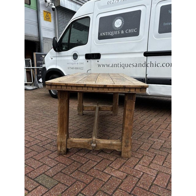 English Light Oak Refectory Dining Table For Sale - Image 9 of 18