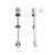 Modern 1.02ct Sapphire Aquamarine Diamond Linear Drop Earrings in 14k Gold- A Pair For Sale - Image 4 of 13