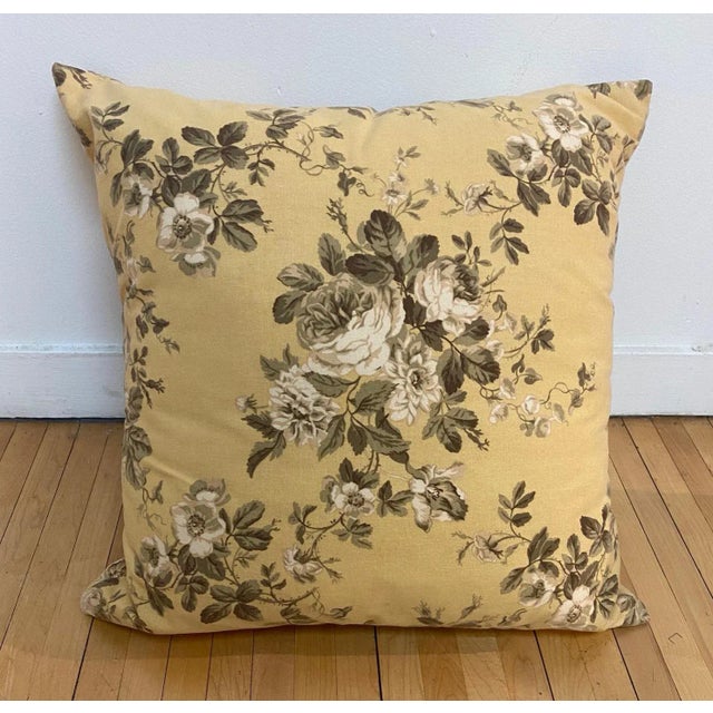 Vintage Yellow and Floral Pillow by Trs For Sale In New York - Image 6 of 6