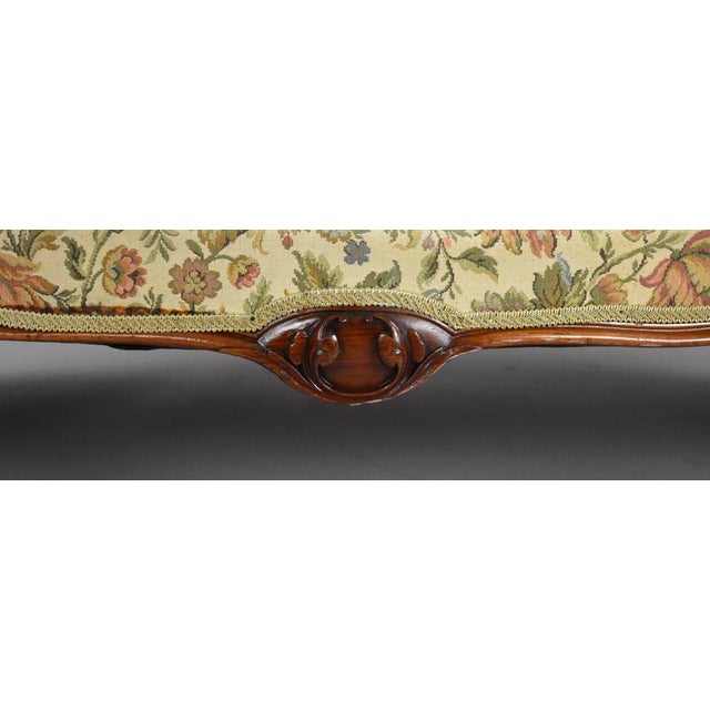 Wood Victorian Walnut Carved Chaise Lounge, 1880 For Sale - Image 7 of 15