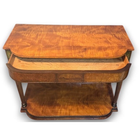 Wood Early 20th Century Flame Mahogany Console | Hall Table For Sale - Image 7 of 14