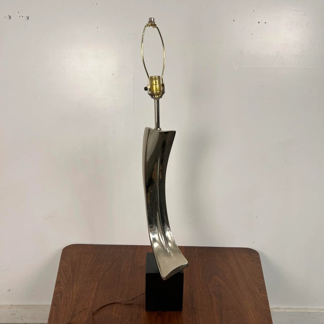 Mid 20th Century Mid Century Modern Laurel Sculptural Metal Table Lamp by Tempestini Harold Weiss and Richard Barr For Sale - Image 5 of 12